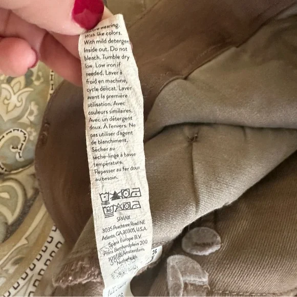 SPANX Stretch Twill Cropped Wide Leg Pants. Tan/taupe. Size Medium. - Picture 12 of 12